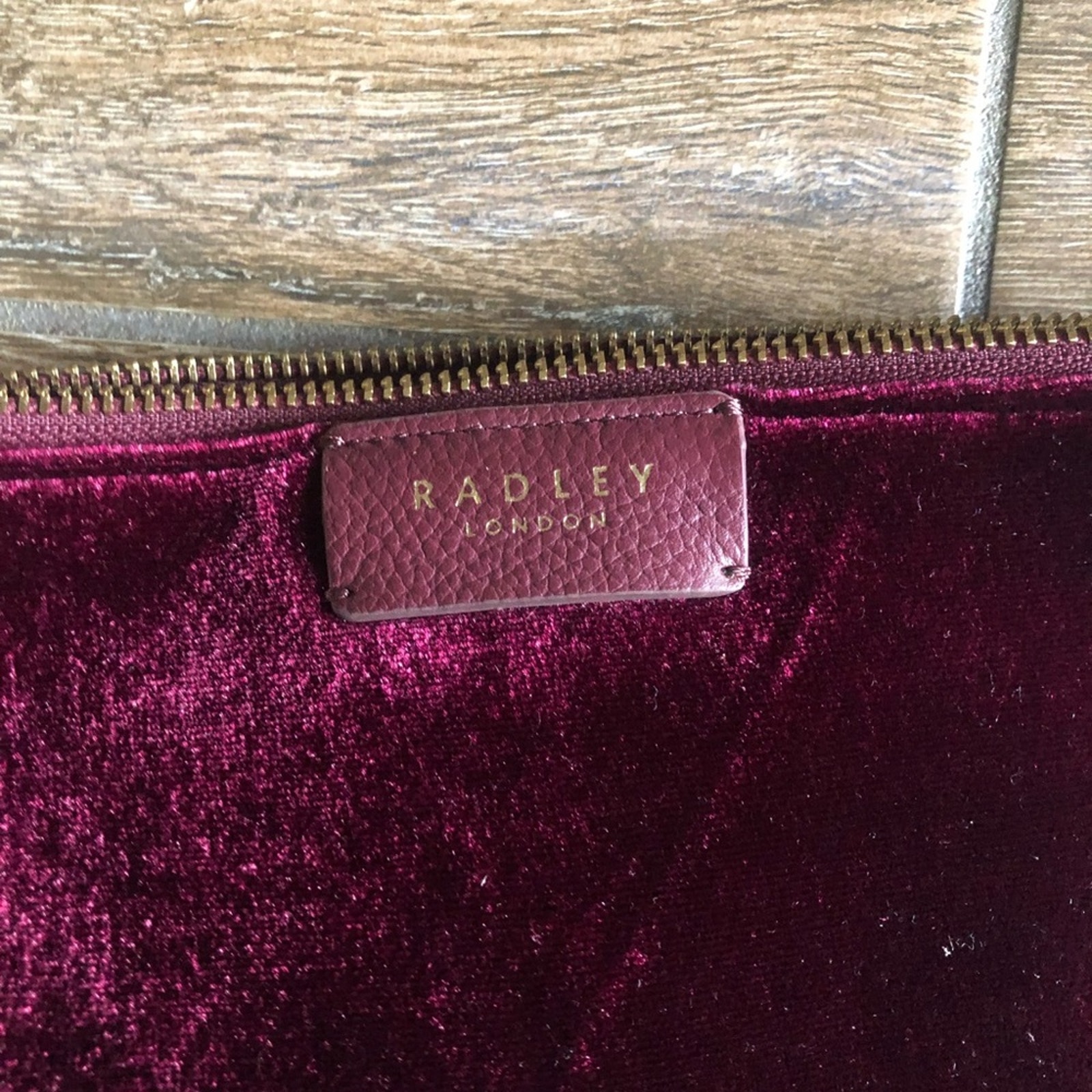 Radley London Selby Street Red Clutch Velvet Wine Small Clutch — image 4 of 6